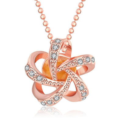 18K Rose Gold Plated Swirl of FireNecklace